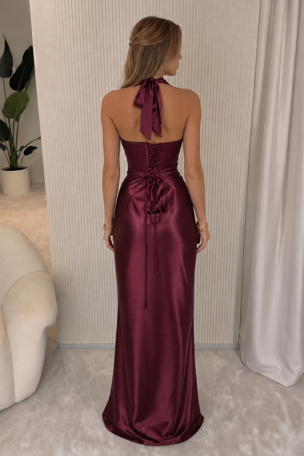 Celeste - Vestido Maxi Halter Gala
