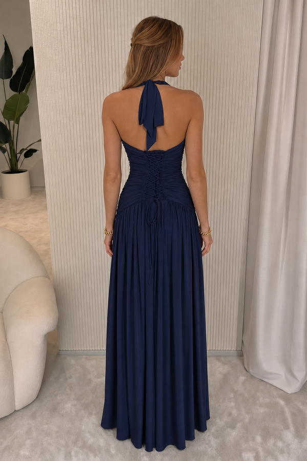 Isadora - Vestido Maxi Halter Romântico