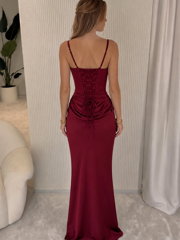 Florbela - Vestido Maxi Bordeaux
