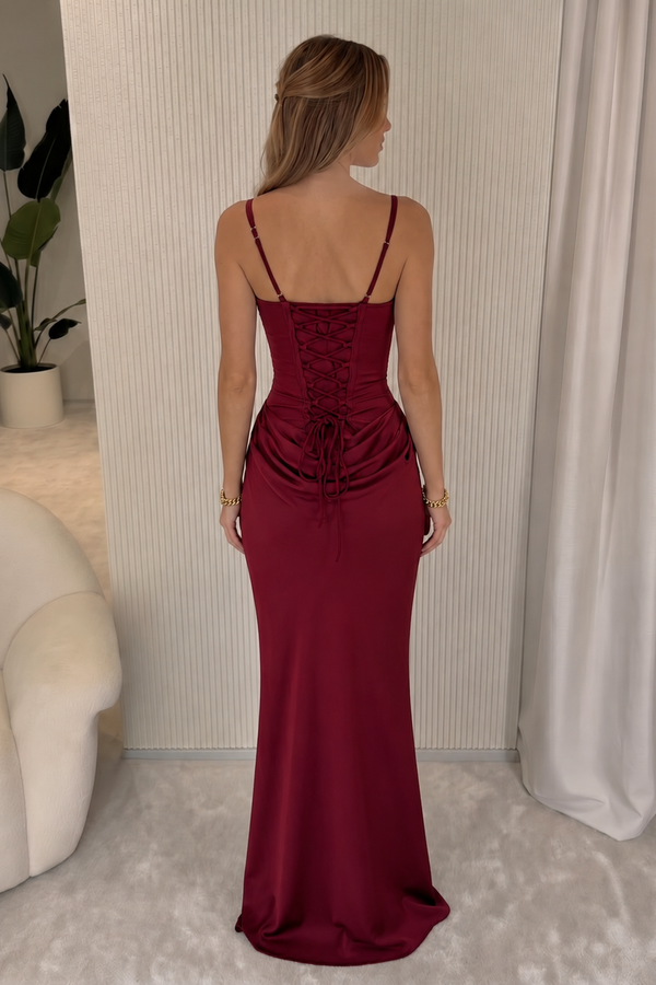 Florbela - Vestido Maxi Bordeaux