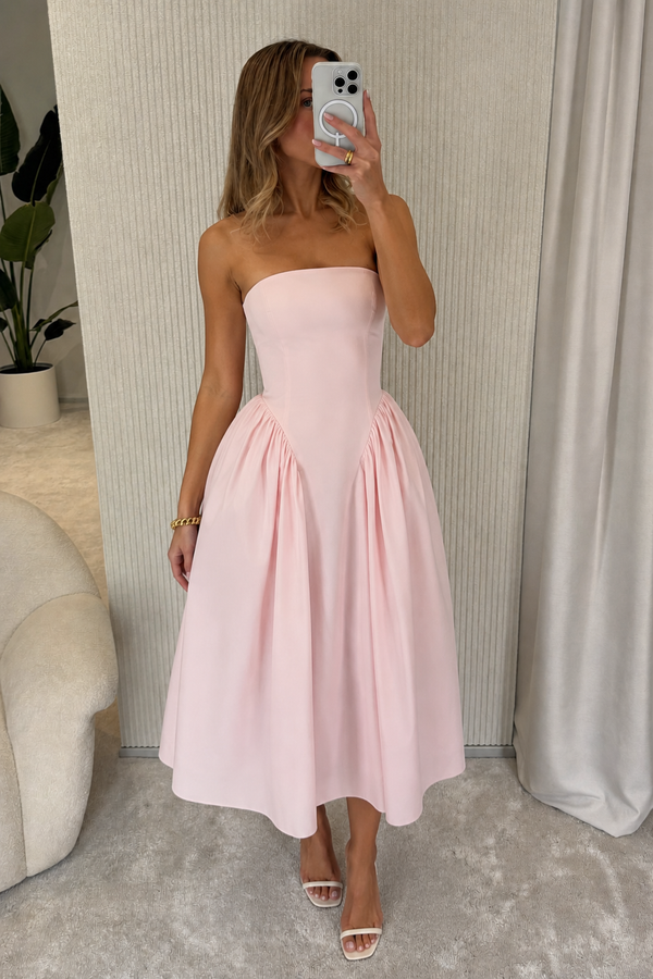 Anabela  — Rosa-Claro Vestido Midi