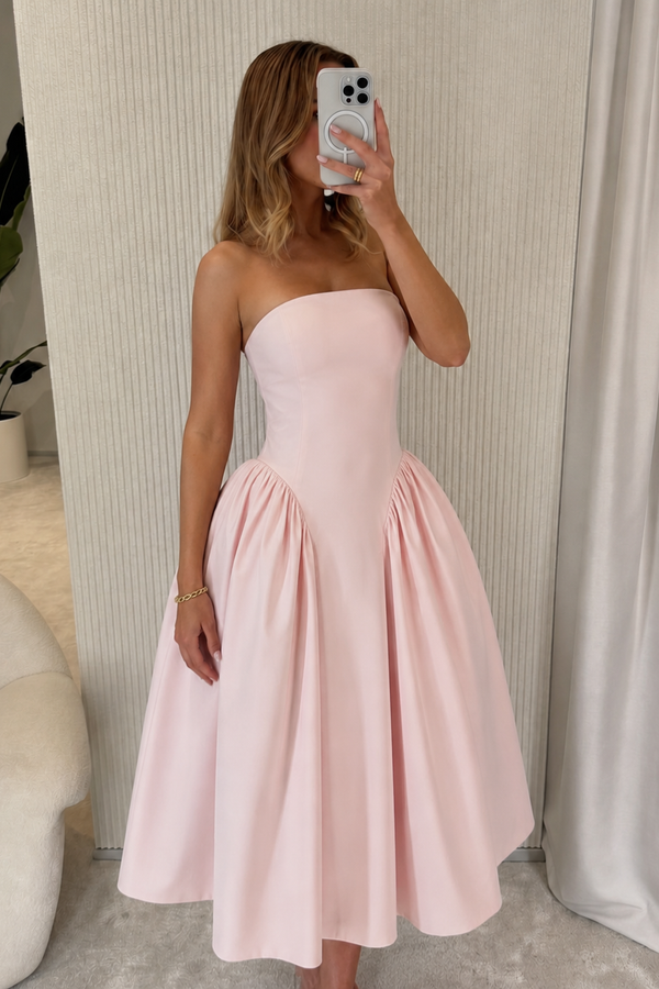 Anabela  — Rosa-Claro Vestido Midi