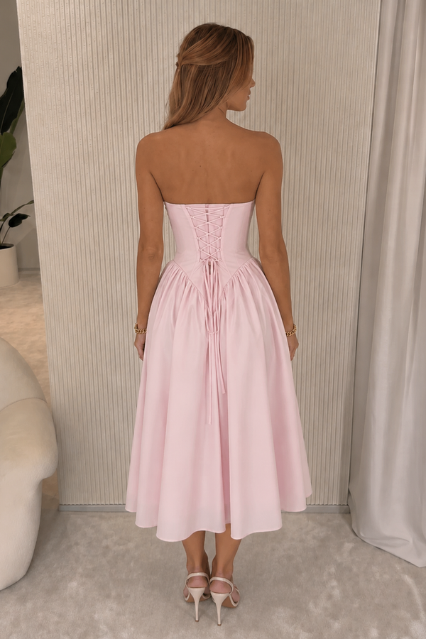 Anabela  — Rosa-Claro Vestido Midi