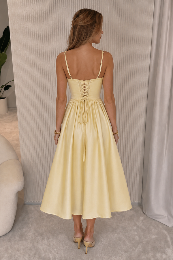 Diana - Vestido Midi Amarelo