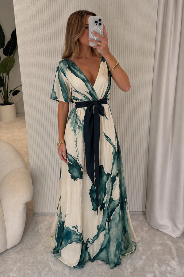 Catarina - Vestido Longo Estampa Aquarela