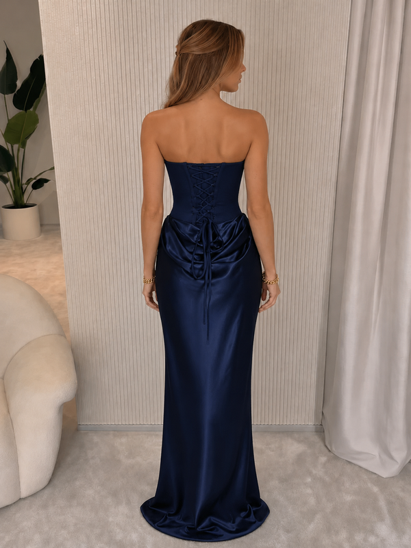 Ema — Vestido Maxi Azul-Marinho