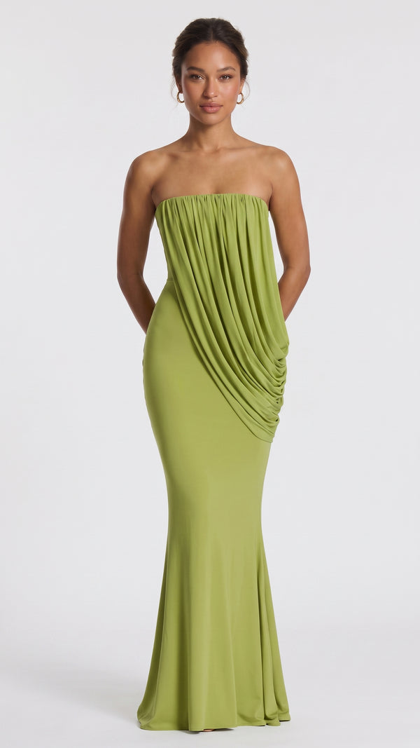 Vienna - Vestido Maxi Verde-Azeitona