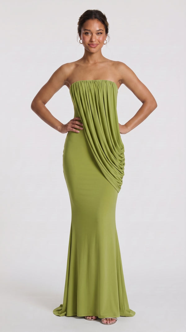 Vienna - Vestido Maxi Verde-Azeitona