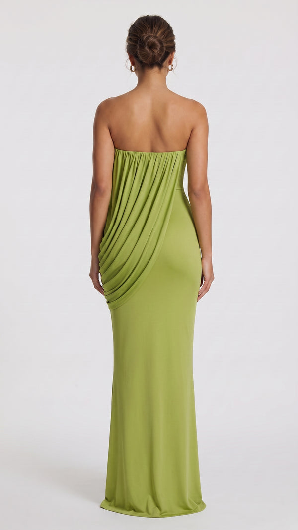 Vienna - Vestido Maxi Verde-Azeitona