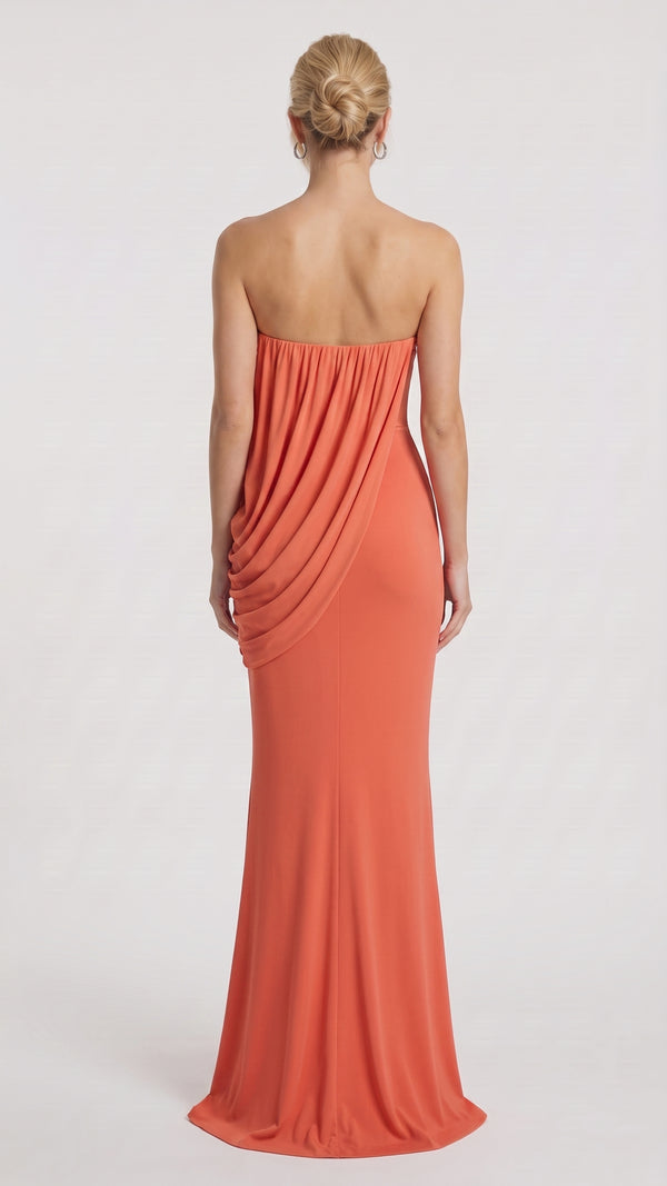 Vienna - Vestido Maxi Laranja Queimado