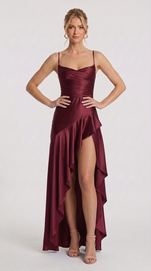 Samira - Vestido Maxi Vermelho Cereja
