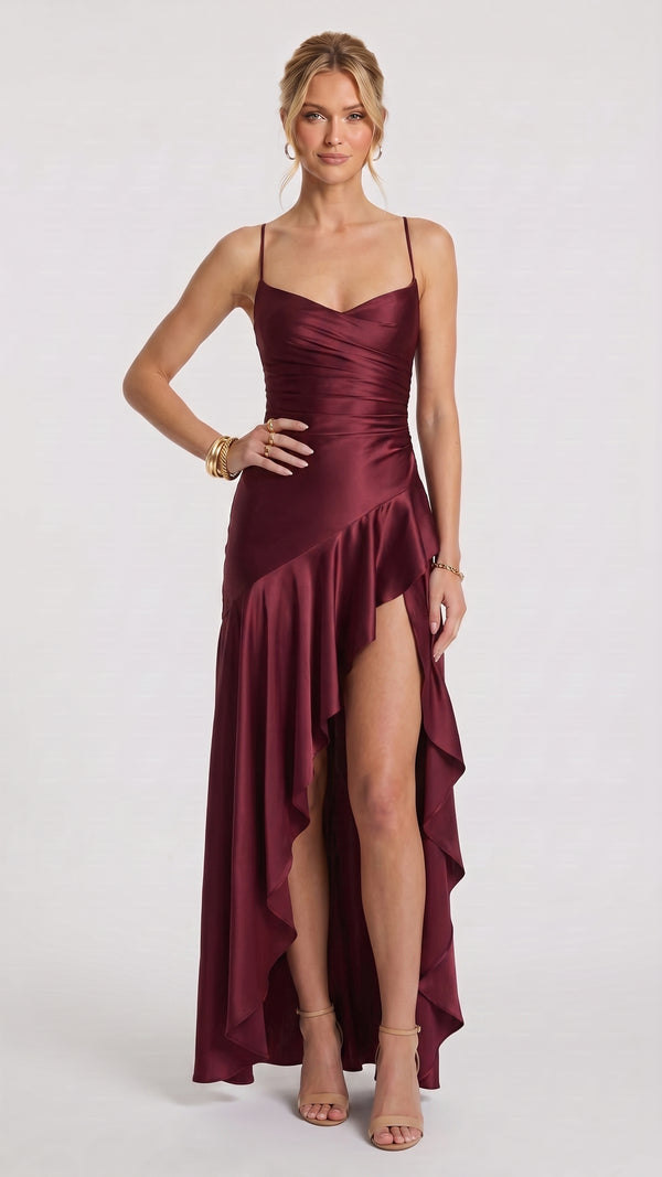 Samira - Vestido Maxi Vermelho Cereja