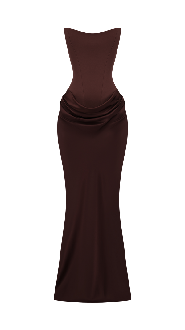 Maggie Maxi Dress - Plum Brown