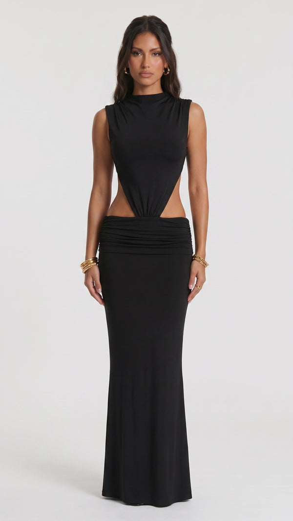 Fenella - Vestido Maxi Preto