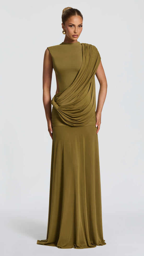 Mireya Maxi Dress - Deep Olive