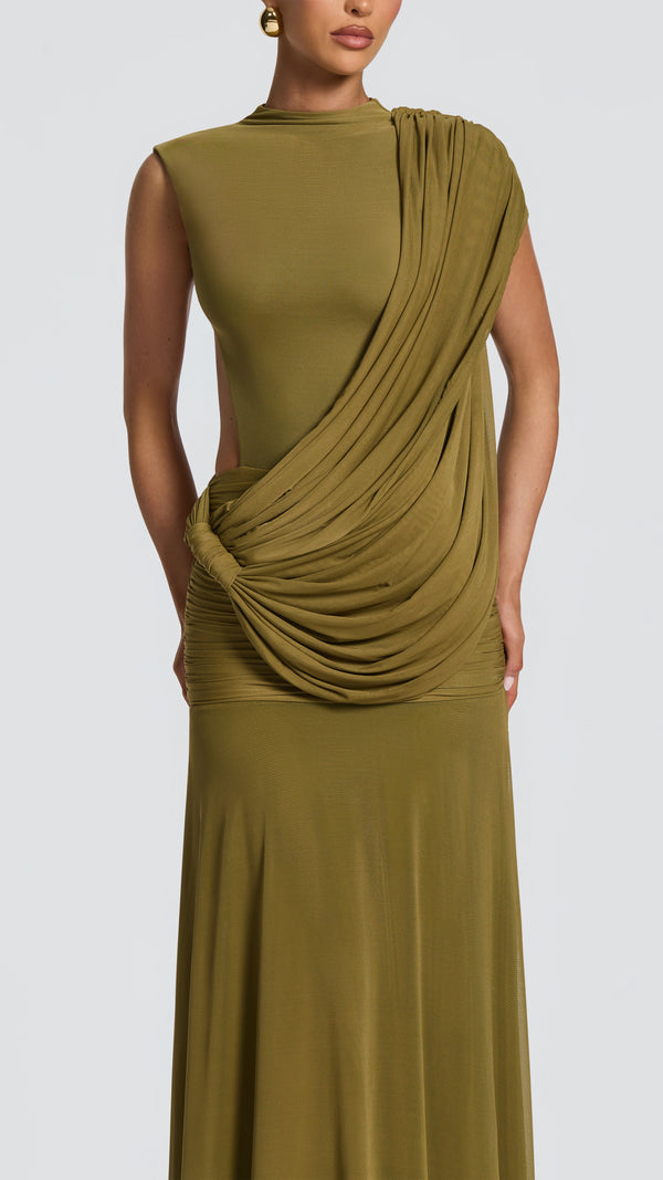 Mireya Maxi Dress - Deep Olive