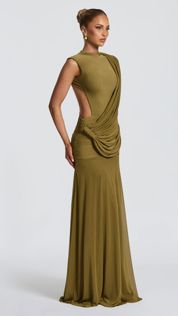 Mireya Maxi Dress - Deep Olive