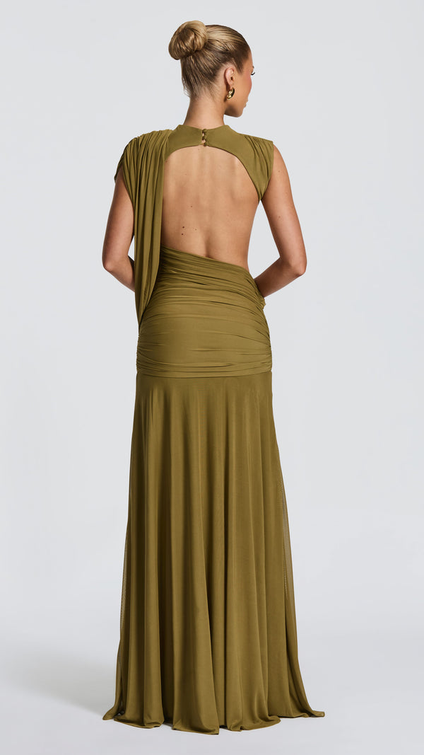 Mireya Maxi Dress - Deep Olive