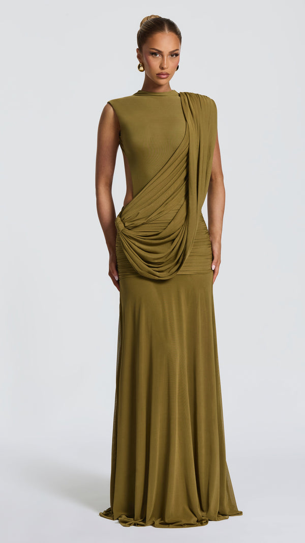 Mireya Maxi Dress - Deep Olive
