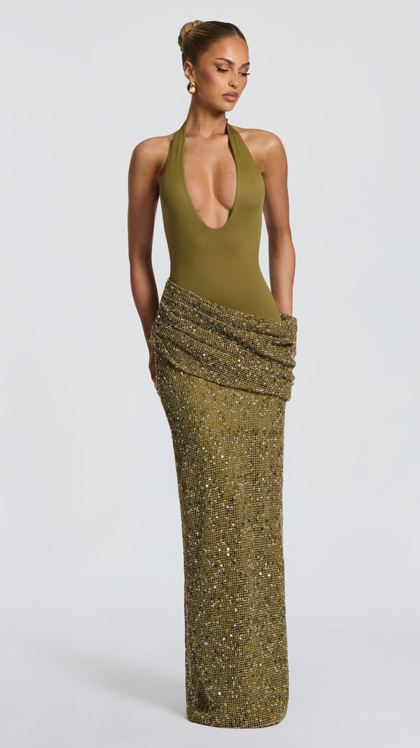 Solea Maxi Dress - Deep Olive