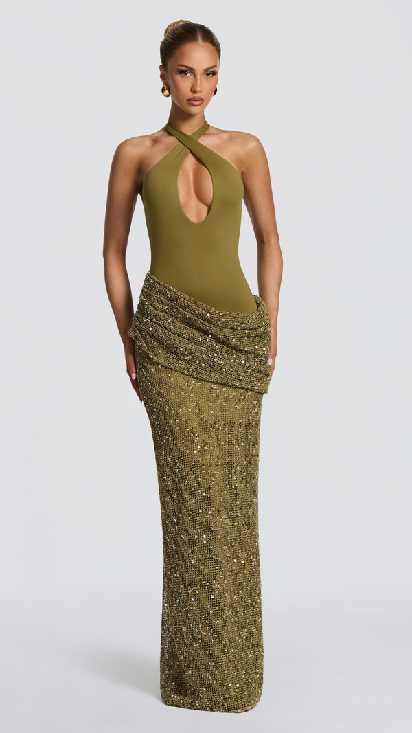 Solea Maxi Dress - Deep Olive