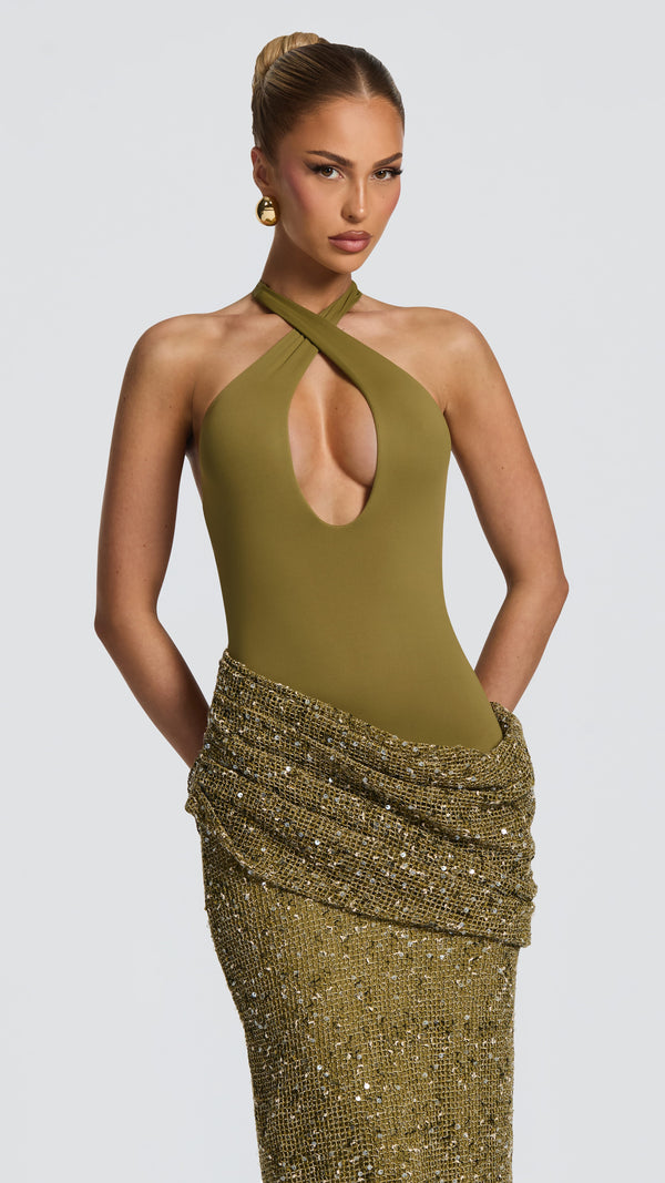 Solea Maxi Dress - Deep Olive