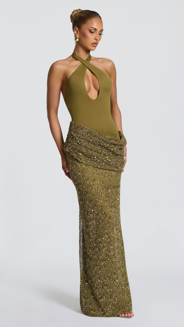 Solea Maxi Dress - Deep Olive