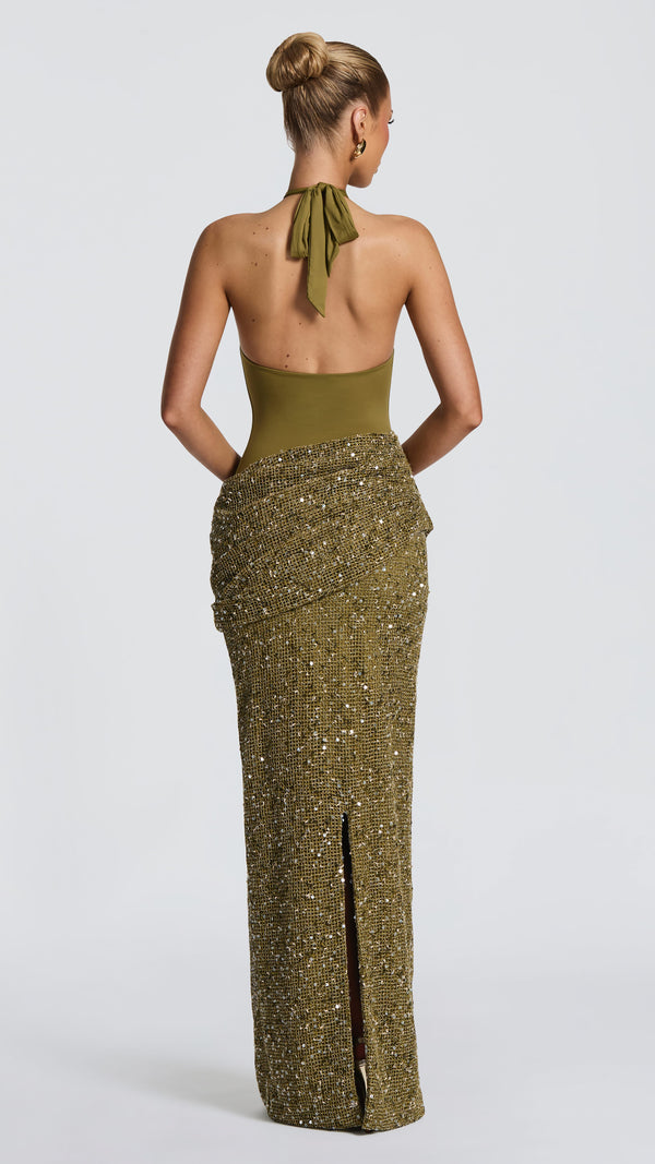 Solea Maxi Dress - Deep Olive