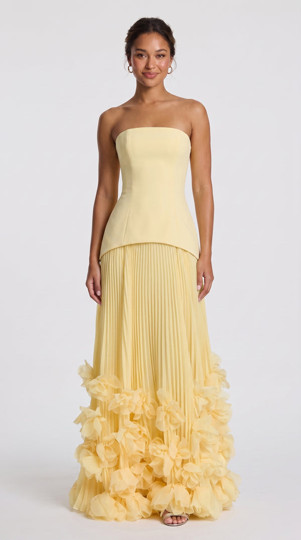 Serafina - Vestido de Gala Amarelo Limão