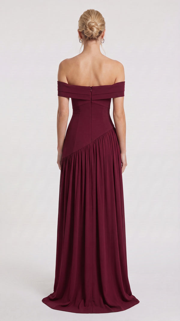 Cecília - Vestido Maxi Bordeaux