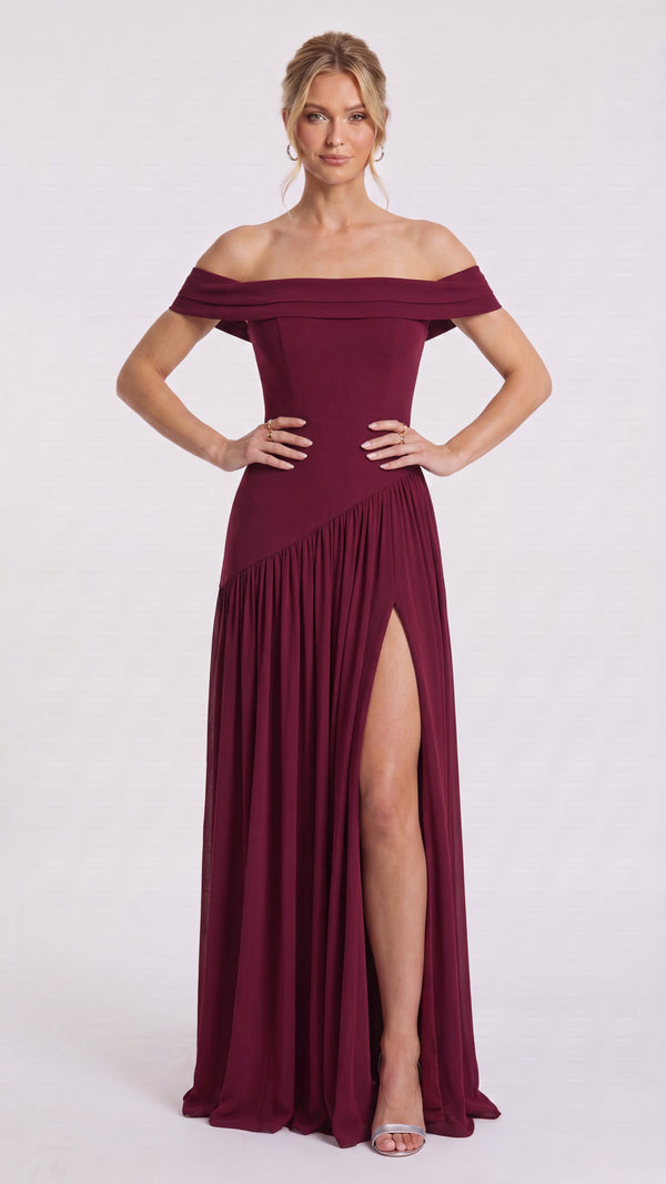 Cecília - Vestido Maxi Bordeaux