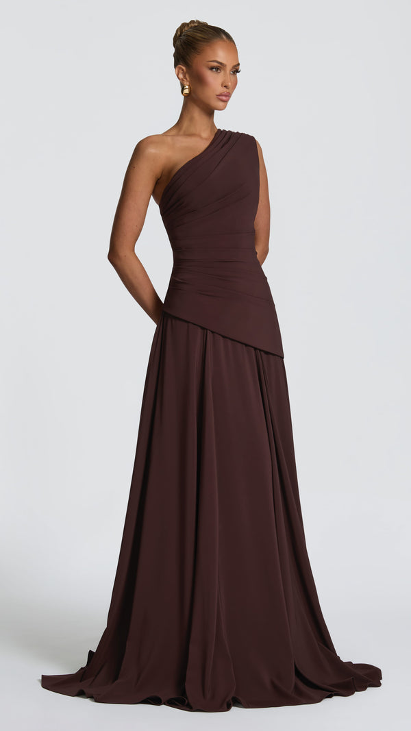 Bianca Maxi Dress - Plum Brown