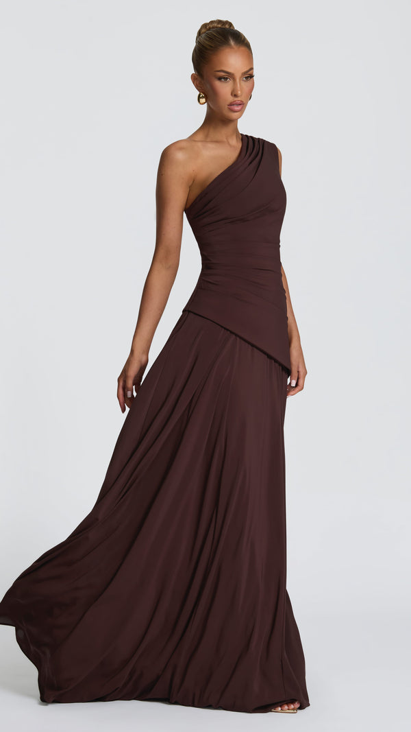 Bianca Maxi Dress - Plum Brown