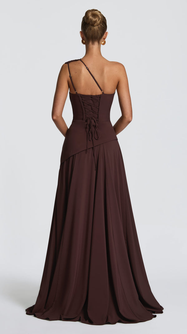 Bianca Maxi Dress - Plum Brown