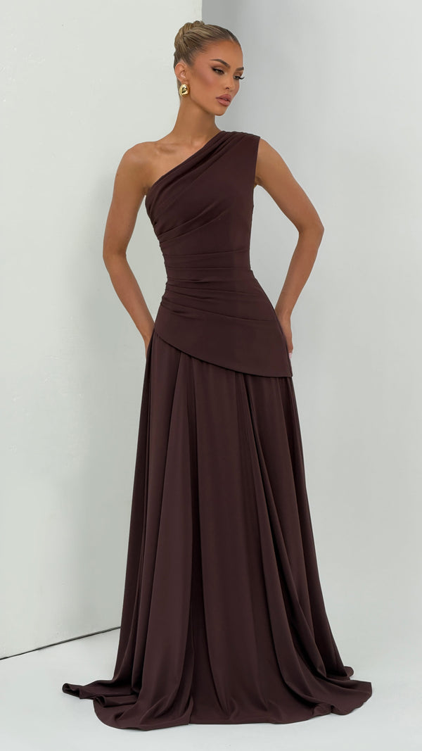 Bianca Maxi Dress - Plum Brown