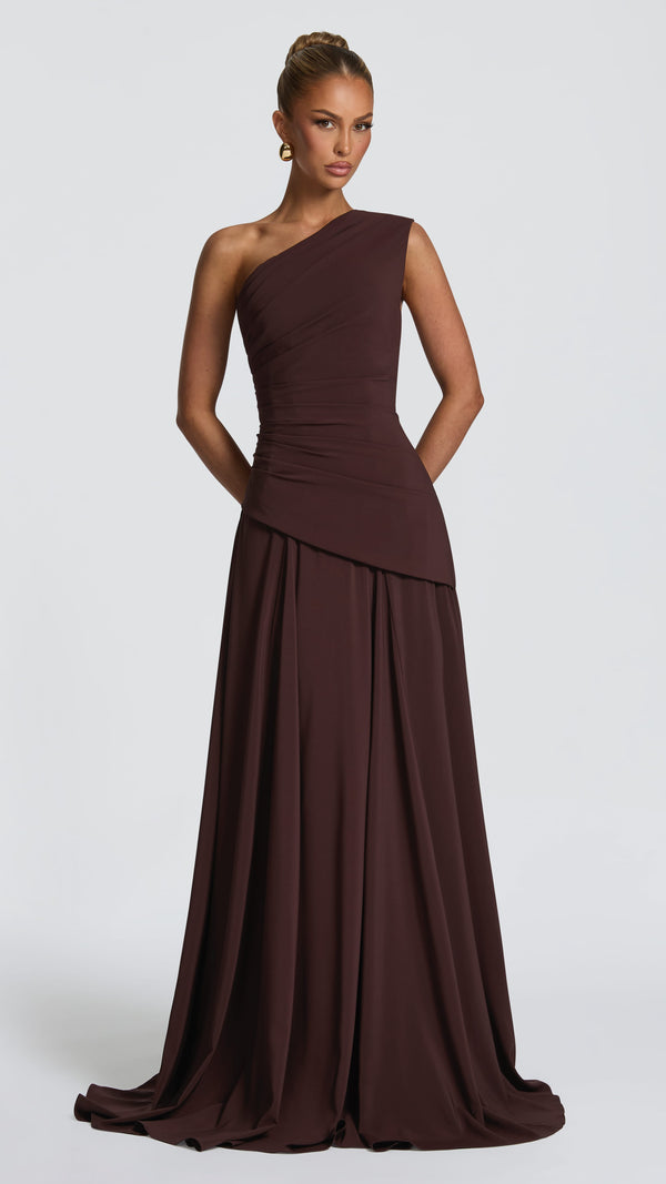 Bianca Maxi Dress - Plum Brown