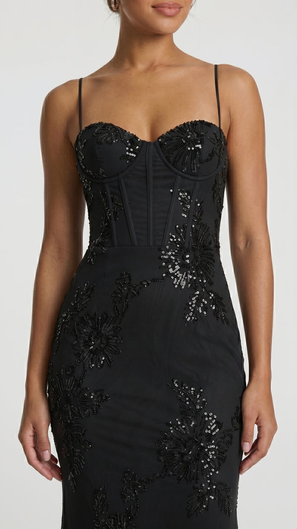 Rosália - Vestido Maxi Preto