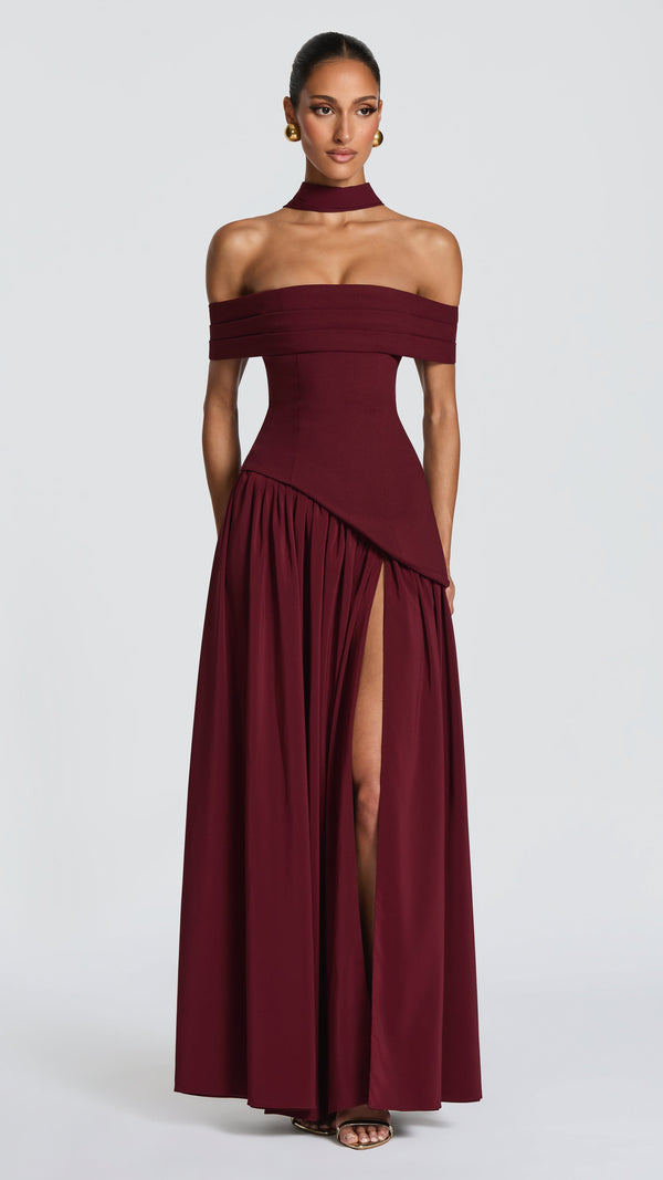 Delilah Maxi Dress - Cherry Lacquer