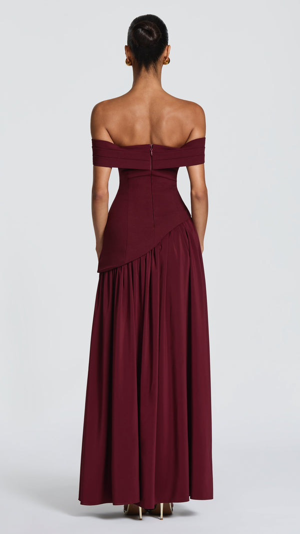 Delilah Maxi Dress - Cherry Lacquer