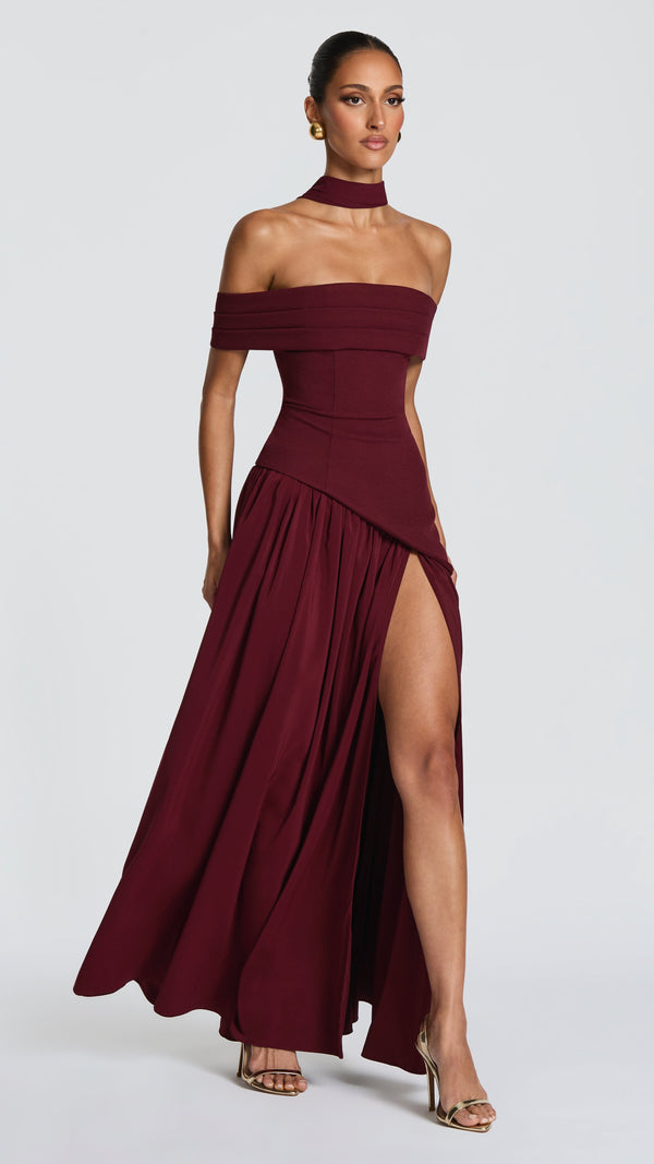 Delilah Maxi Dress - Cherry Lacquer