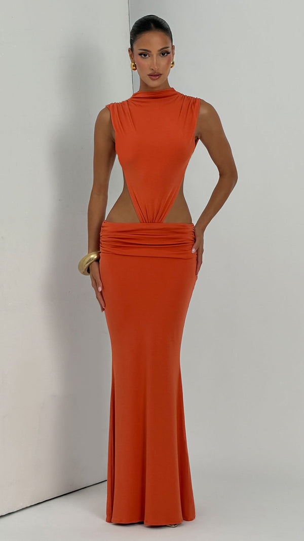 Fenella Maxi Dress - Burnt Orange