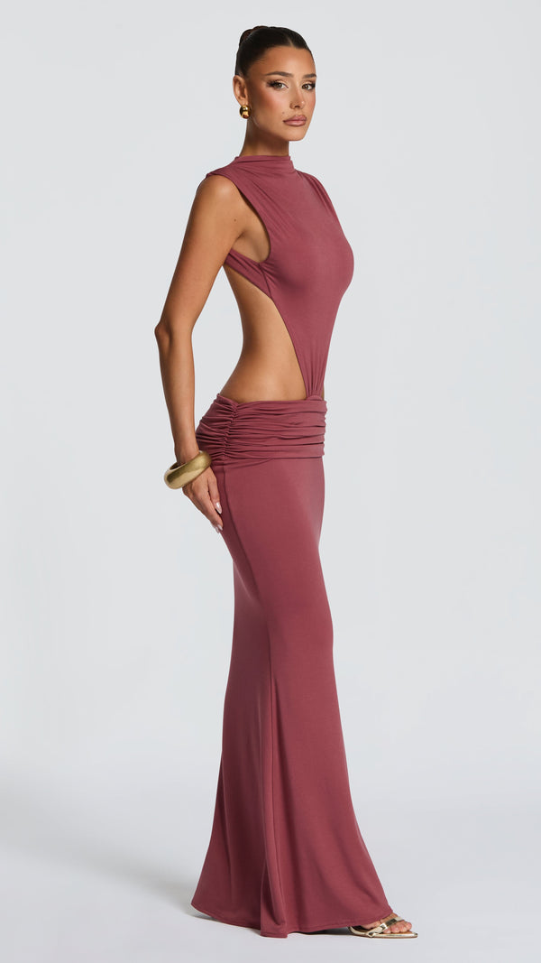 Fenella Maxi Dress - Rose Brown