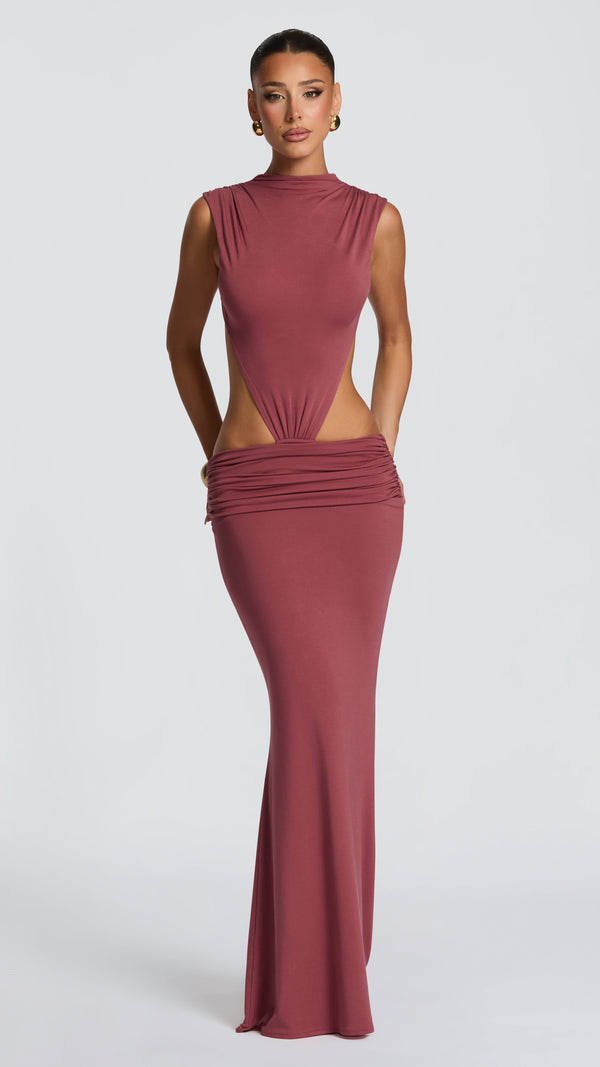 Fenella Maxi Dress - Rose Brown