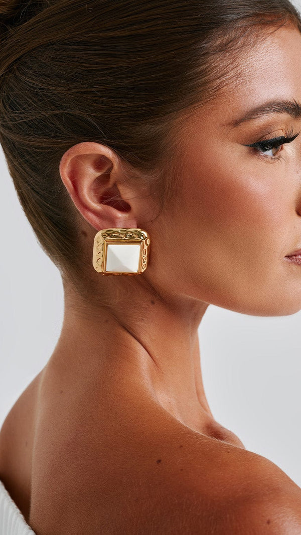 Kennedy - Brincos Marfim/Dourado