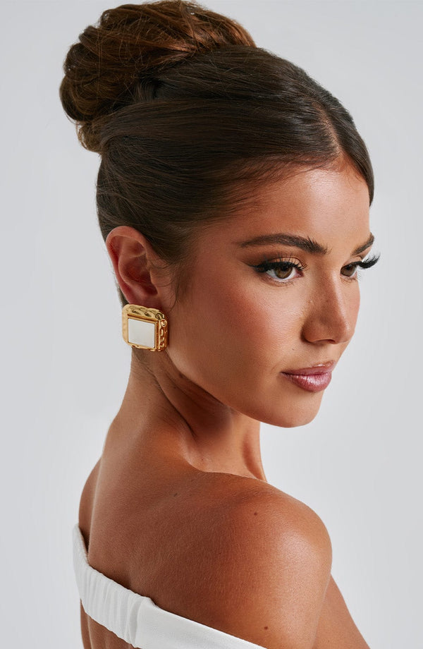 Kennedy – Ohrringe Elfenbein/Gold