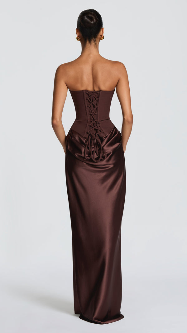 Maggie Maxi Dress - Plum Brown