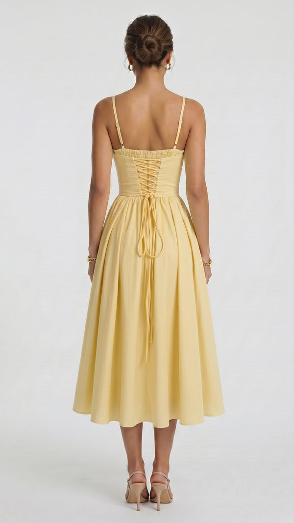 Diana - Vestido Midi Amarelo