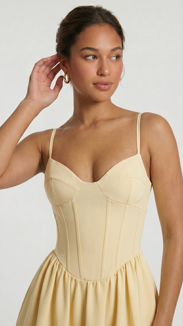 Diana - Vestido Midi Amarelo