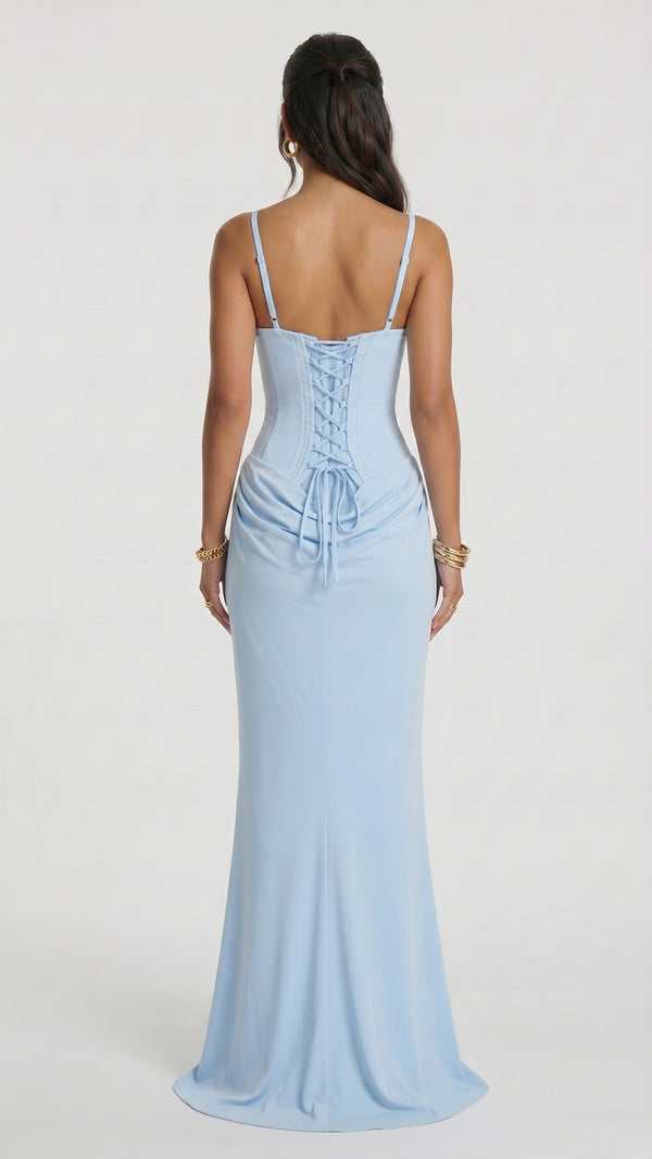 Florbela - Vestido Maxi Azul-Bebé