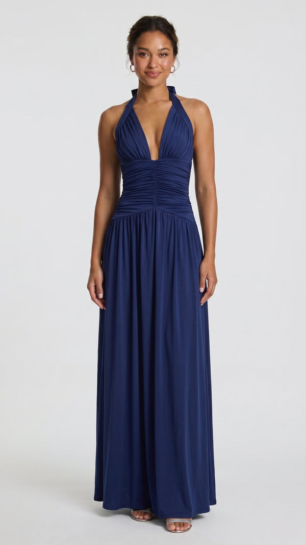 Isadora - Vestido Maxi Halter Romântico